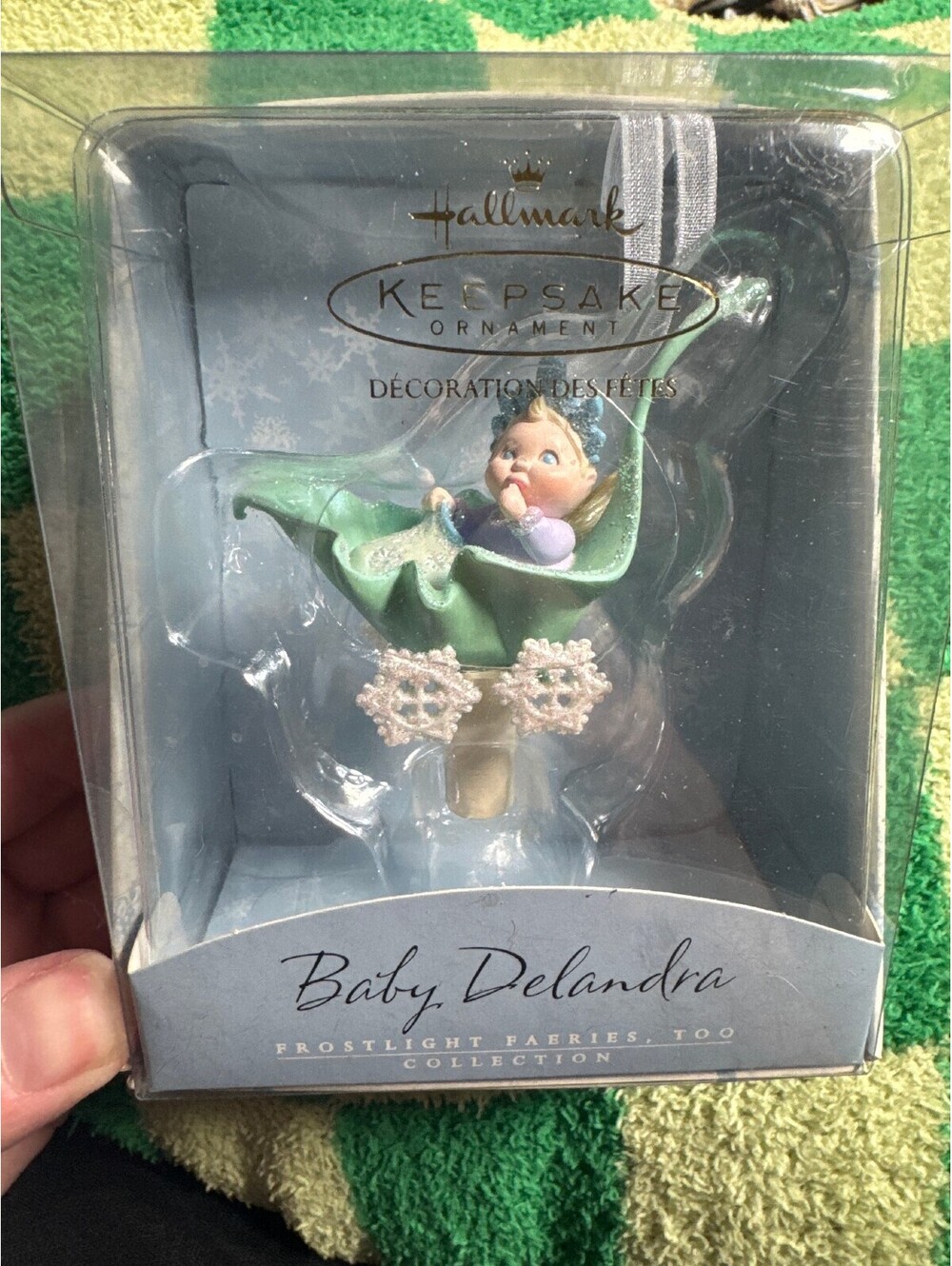 Hallmark 2002 Frostlight Faeries Too Baby Delandra Fiber Optic Ornament NIB
